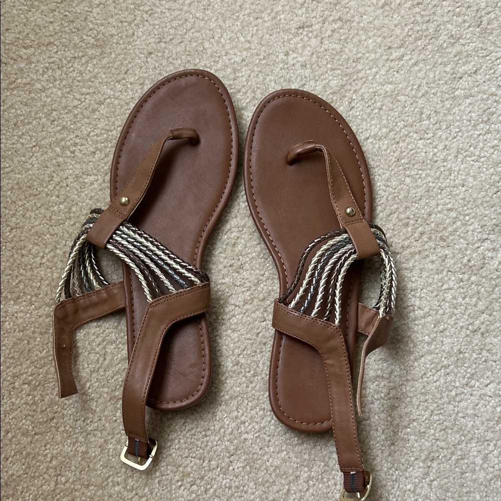 American Eagle Outfitters Tan Braided Sandals